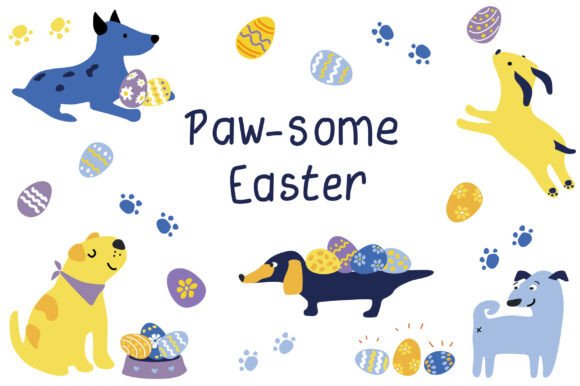 Download Paw-some Easter Dog Illustrations - Illustrations Collection