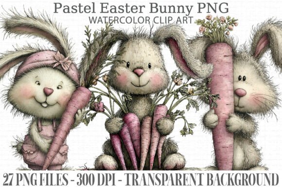 Download Pastel Easter Bunny PNG Bundle - Easter bunny png bundle Collection