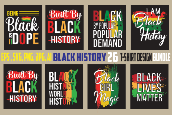 Download Black History T-Shirt Design Bundle - Premium Bundle