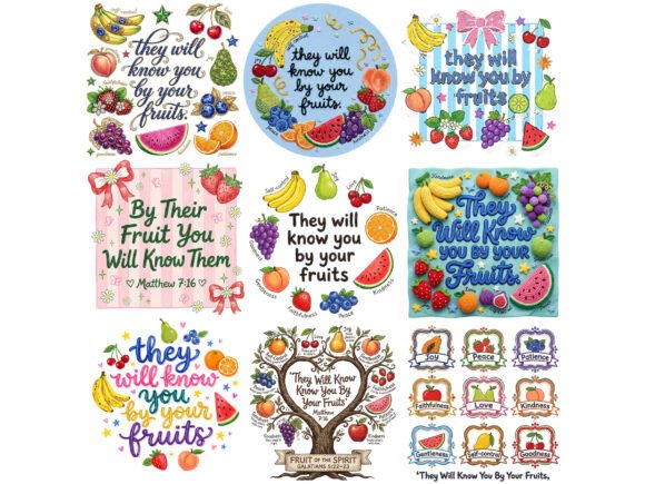 Download Faith Fruits Bible Tshirt Design Bundle - Premium Bundle