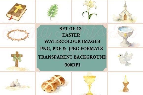 Download Watercolor Religious Easter Bundle - Religious easter bundle Collection